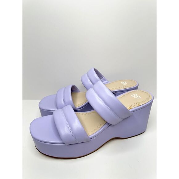BP Raquelle Wedge Sandal Womens Size 8.5 in Purple Slip On Platform - Picture 2 of 9